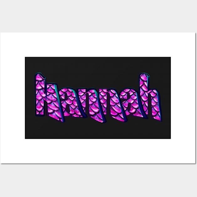 Top 10 best personalised gifts 2022  - Hannah - name in graffiti style mermaid scale pattern - custom name Wall Art by Artonmytee